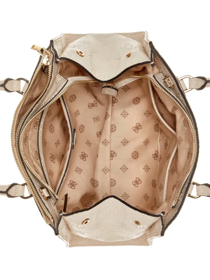 GUESS Sale Cresidia Society Satchel White 8211 Women