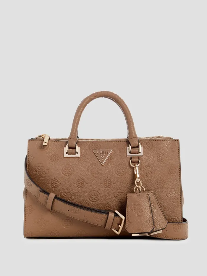 GUESS Sale Cresidia Status Satchel Brown 8211 Women