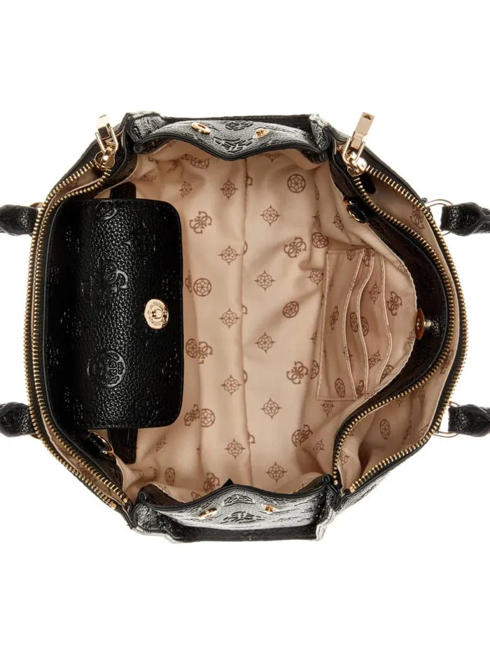 GUESS Sale Cresidia Status Satchel Brown 8211 Women