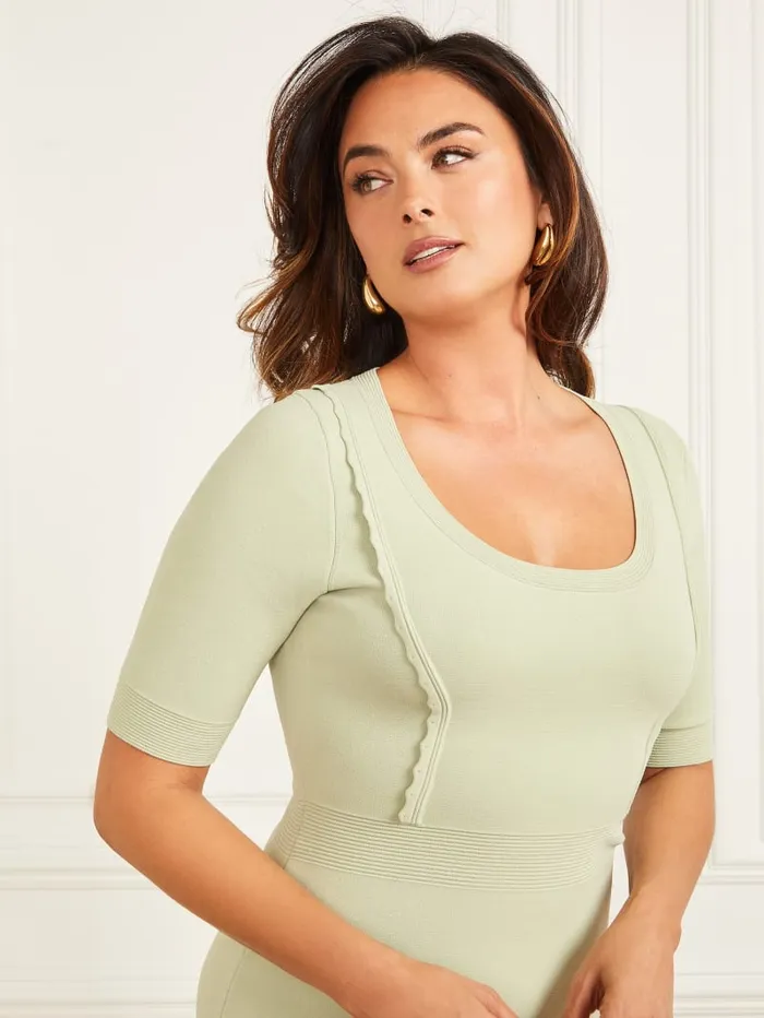 GUESS Sale Diana Shift Sweater Dress Green 8211 Women