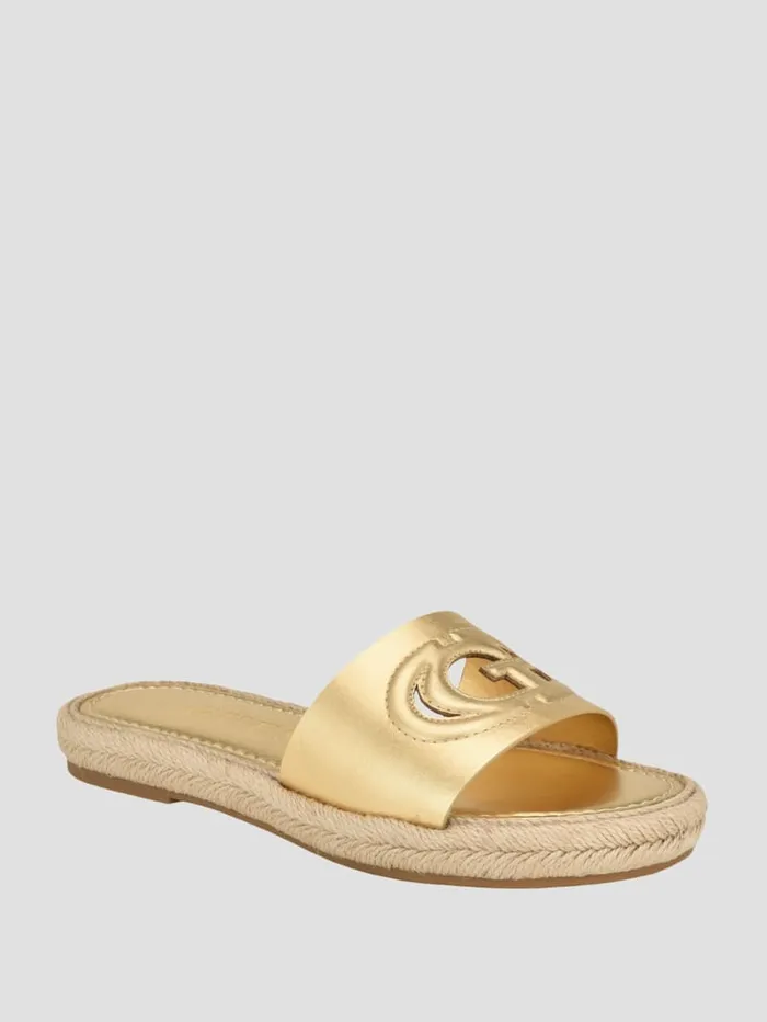 GUESS Sale Katica Espadrille Sandals Gold 8211 Women