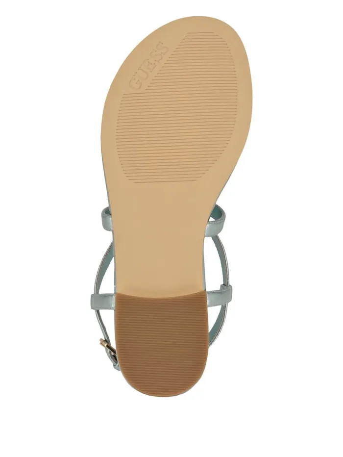 GUESS Sale Meaa Chain TStrap Sandals Black 8211 Women