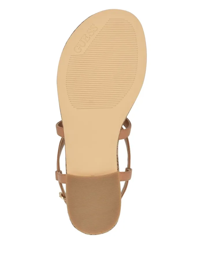 GUESS Sale Meaa Chain TStrap Sandals Black 8211 Women