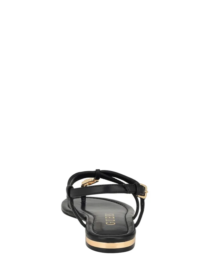 GUESS Sale Meaa Chain TStrap Sandals Black 8211 Women
