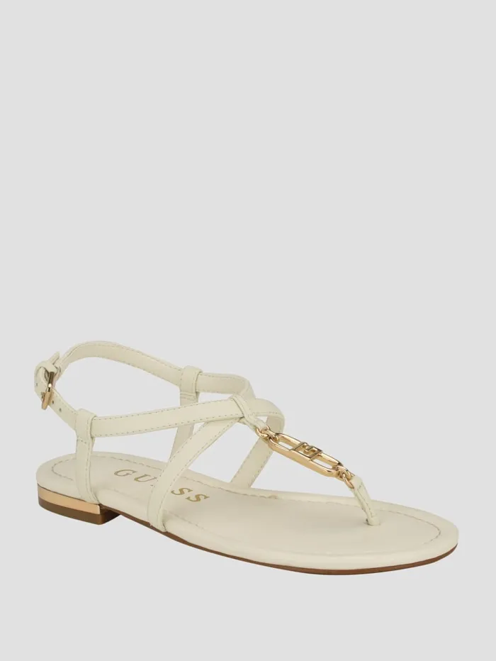 GUESS Sale Meaa Chain TStrap Sandals Black 8211 Women