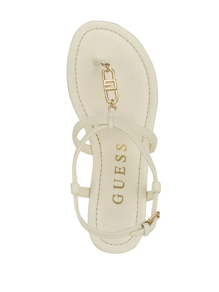 GUESS Sale Meaa Chain TStrap Sandals Black 8211 Women