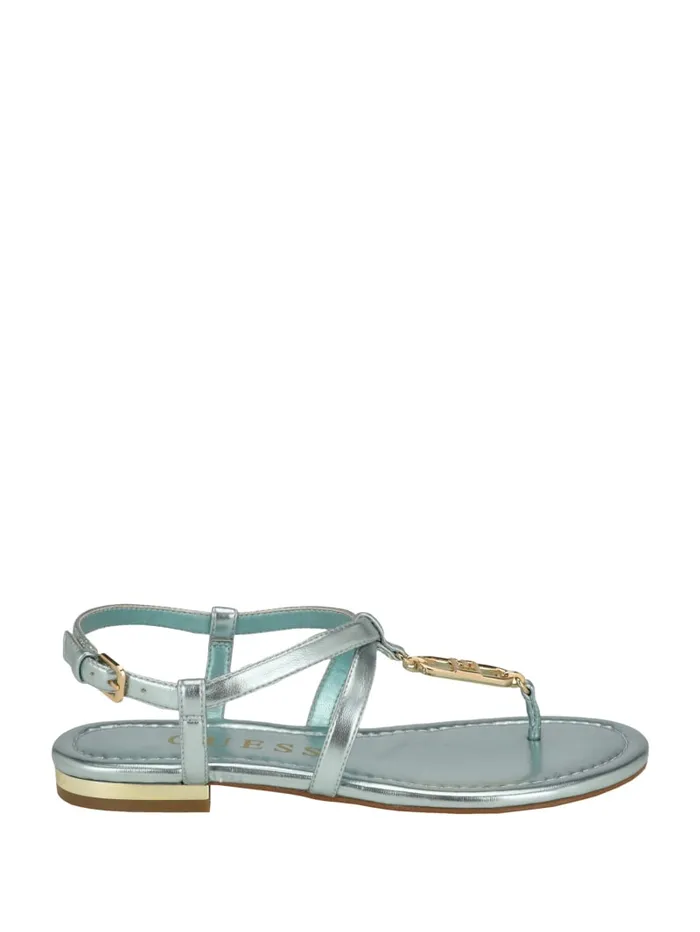 GUESS Sale Meaa Chain TStrap Sandals Black 8211 Women