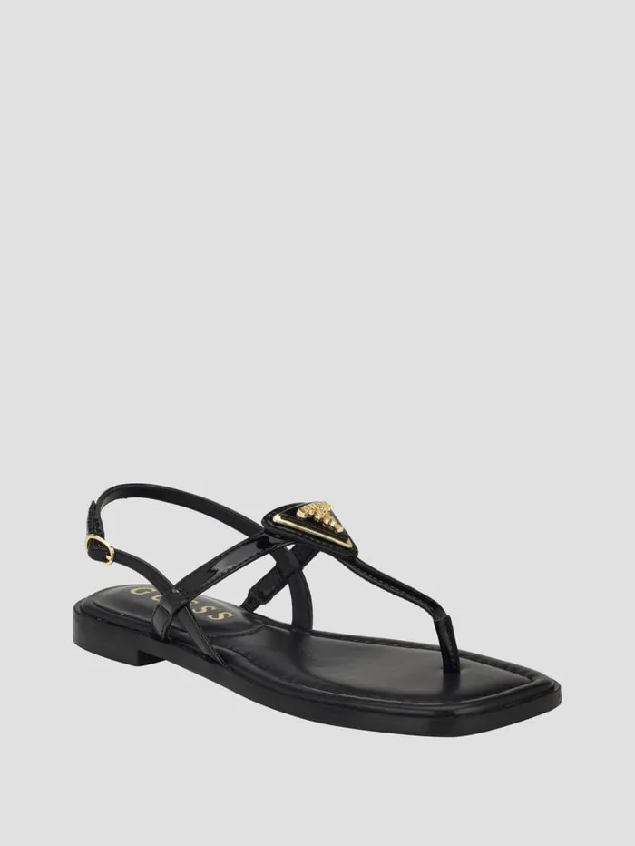 GUESS Sale Rainey TStrap Sandals Black 8211 Women