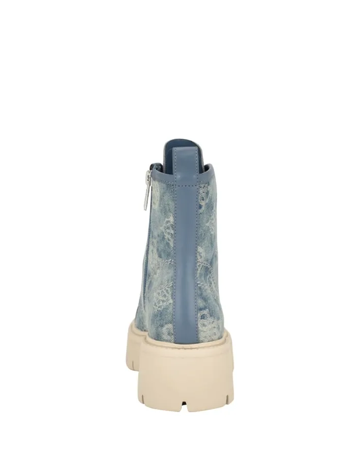 GUESS Sale Shutter Denim Peony Utility Boots Blue 8211 Women