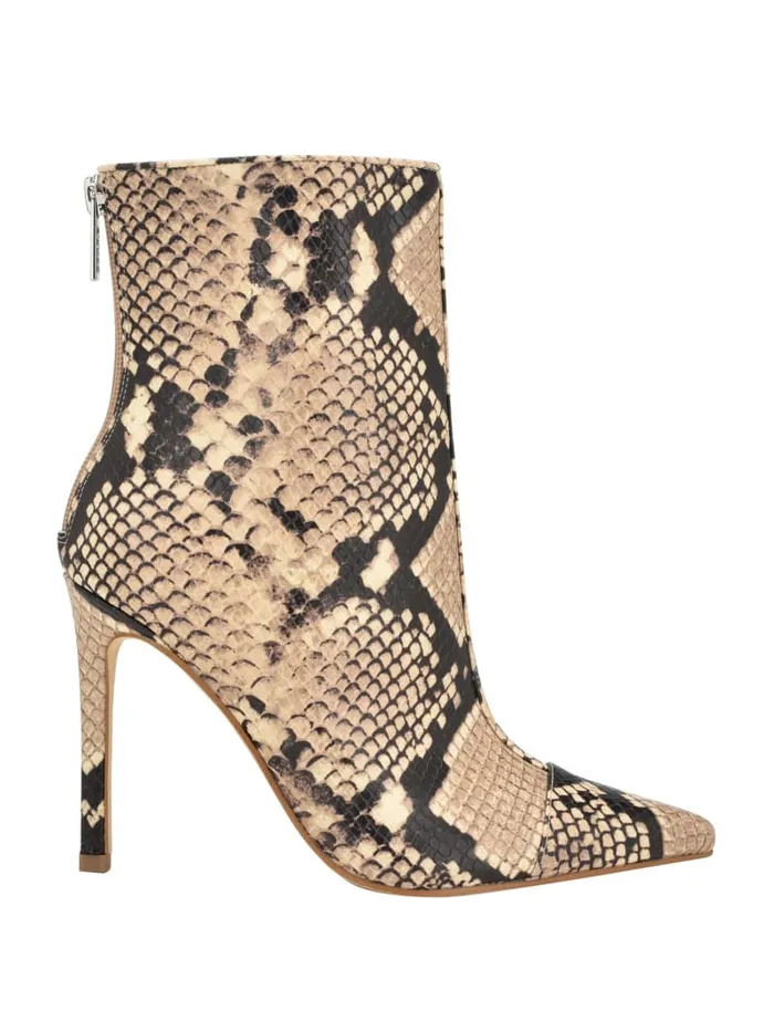 GUESS Sale Simone ZipUp Heel Booties Brown 8211 Women