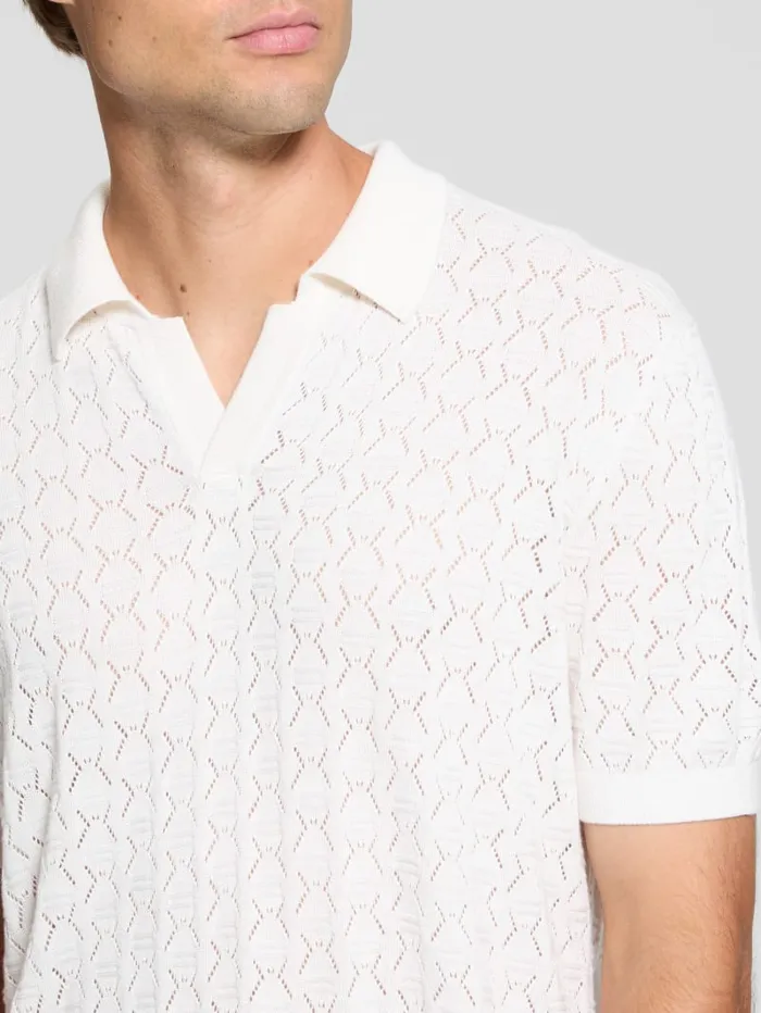 GUESS Shirts Eco Brian Pointelle Polo White 8211 Men