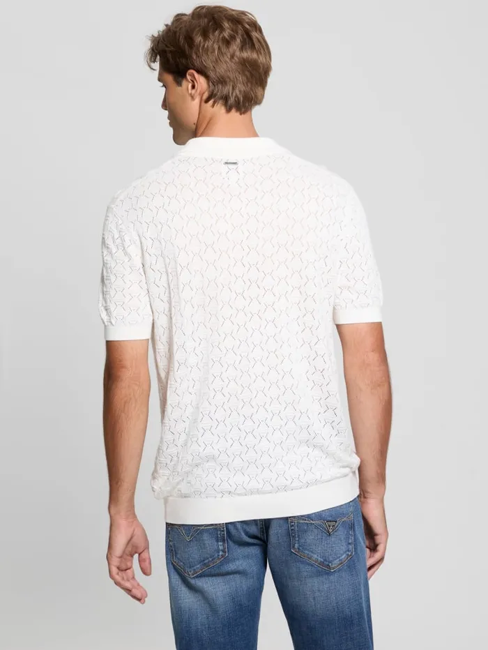 GUESS Shirts Eco Brian Pointelle Polo White 8211 Men