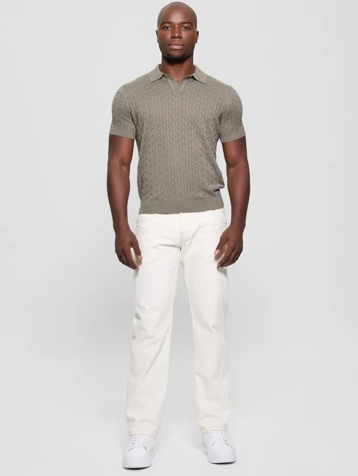 GUESS Shirts Eco Brian Pointelle Polo White 8211 Men