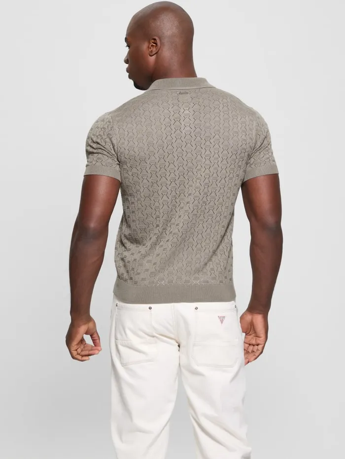 GUESS Shirts Eco Brian Pointelle Polo White 8211 Men