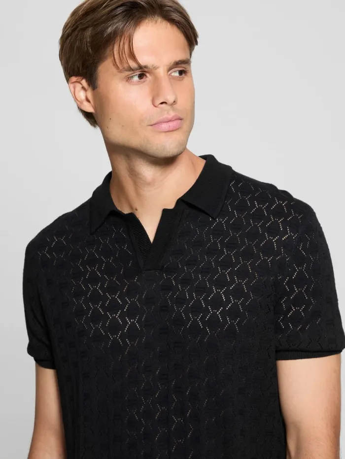 GUESS Shirts Eco Brian Pointelle Polo White 8211 Men