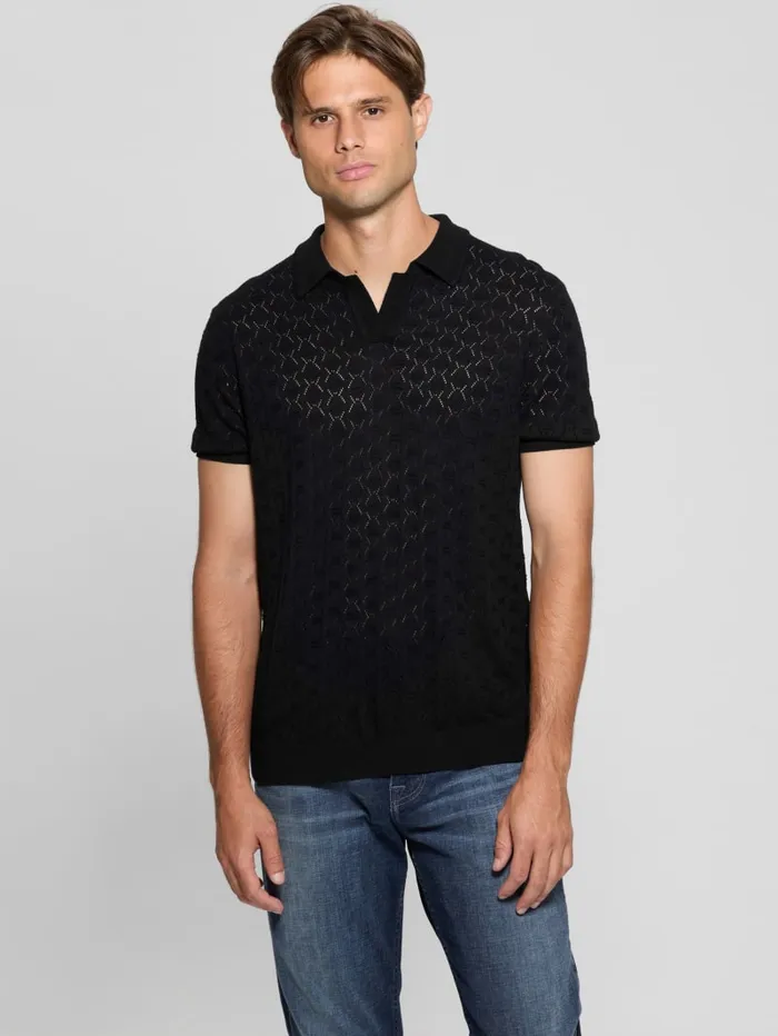 GUESS Shirts Eco Brian Pointelle Polo White 8211 Men
