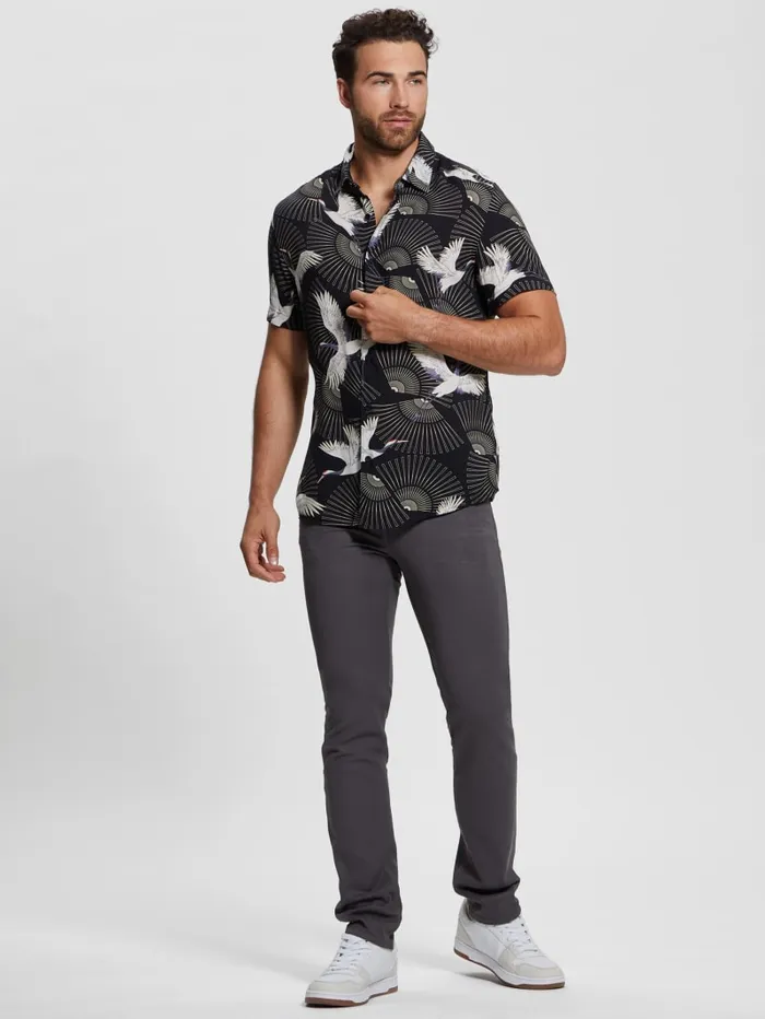 GUESS Shirts Eco Crane Shirt Blackwhite 8211 Men
