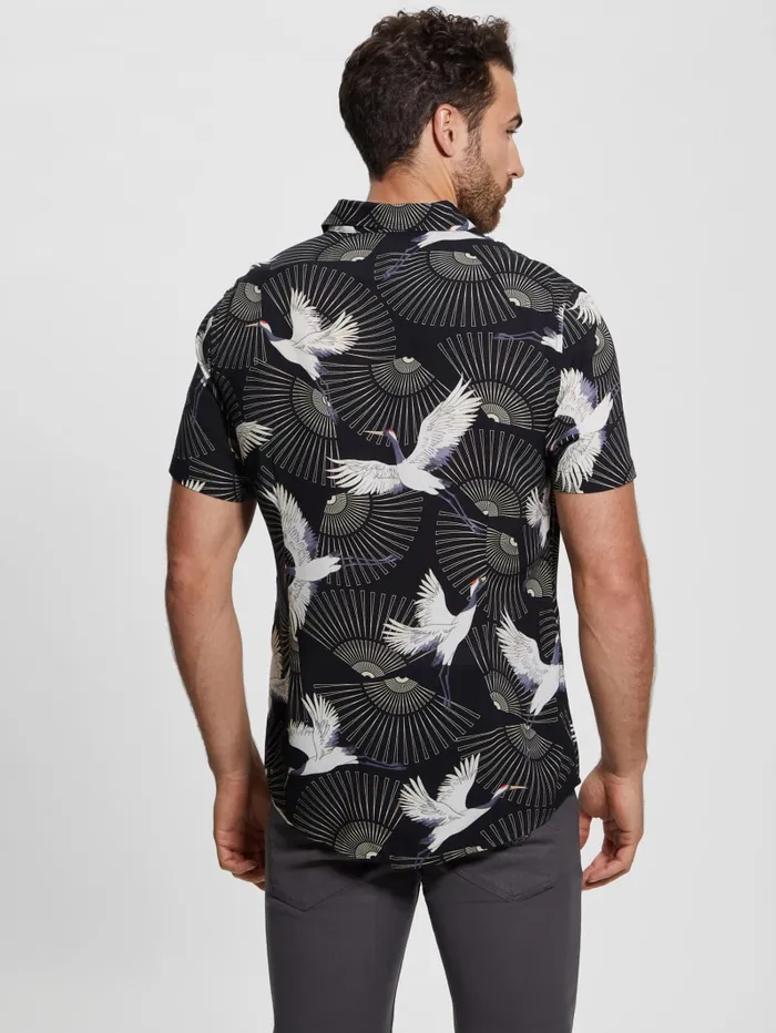 GUESS Shirts Eco Crane Shirt Blackwhite 8211 Men