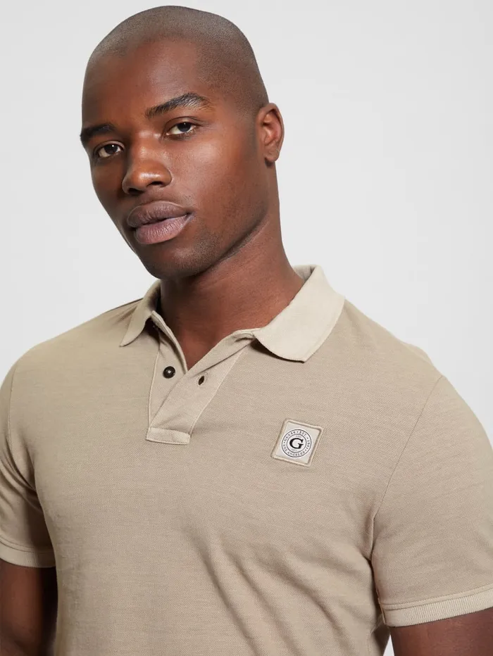 GUESS Shirts Eco Pique Polo Beige 8211 Men
