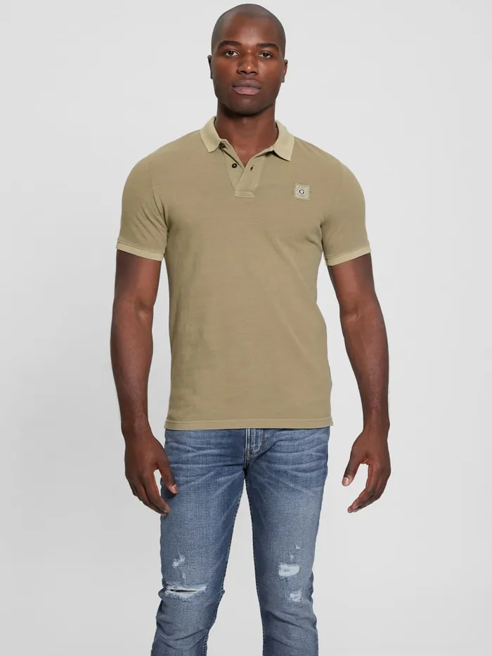 GUESS Shirts Eco Pique Polo Beige 8211 Men