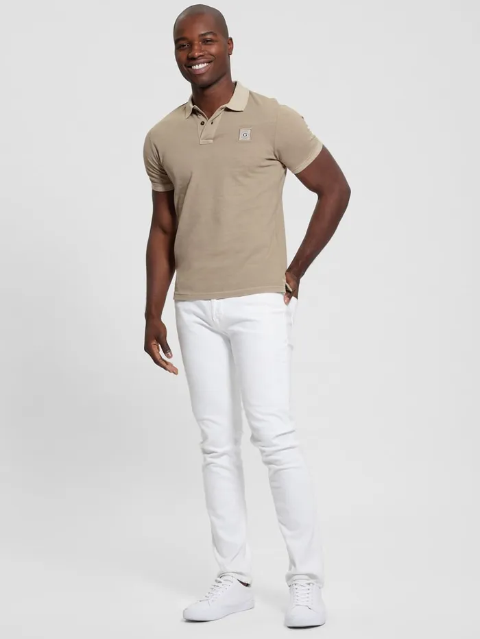 GUESS Shirts Eco Pique Polo Beige 8211 Men