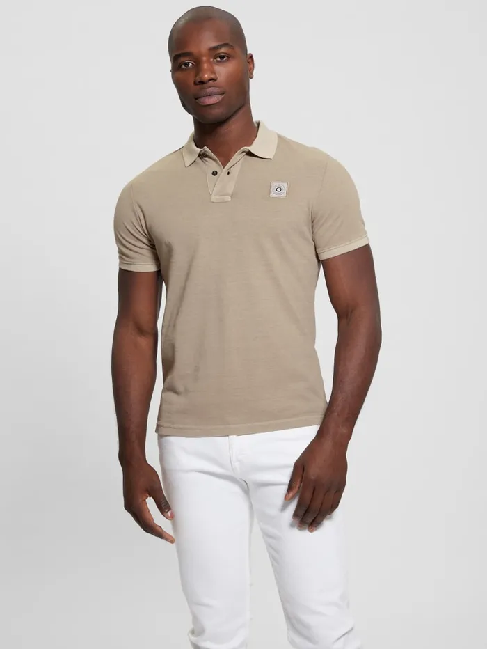 GUESS Shirts Eco Pique Polo Beige 8211 Men