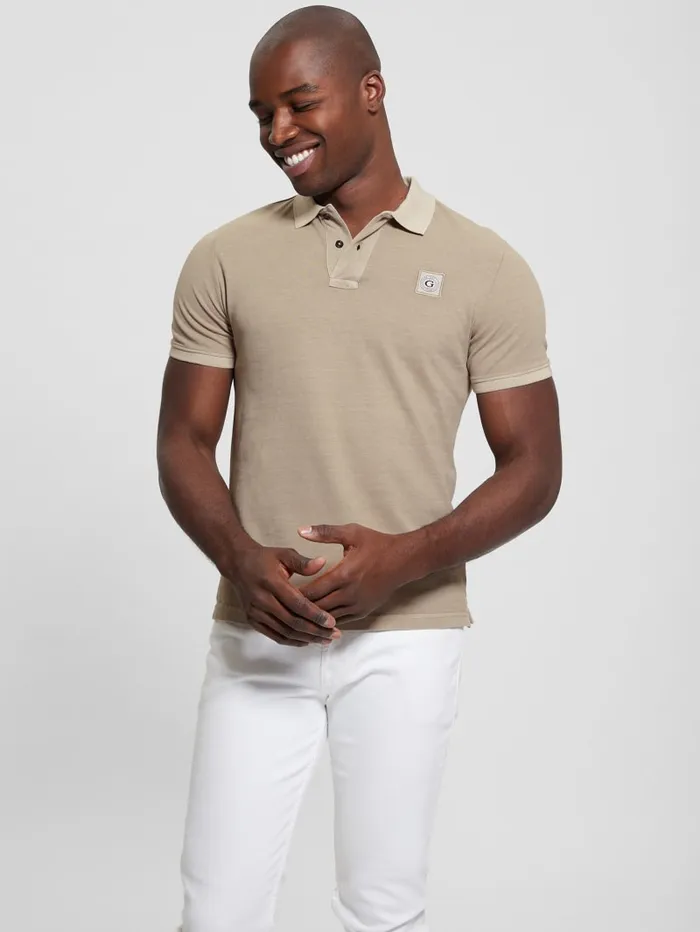 GUESS Shirts Eco Pique Polo Beige 8211 Men