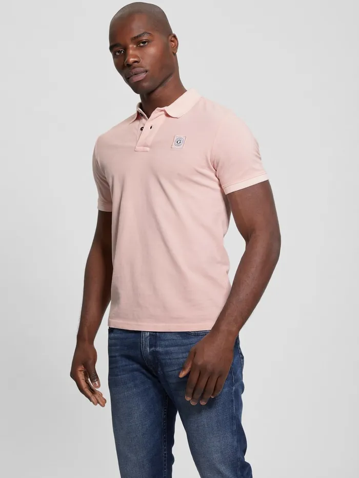 GUESS Shirts Eco Pique Polo Pink 8211 Men