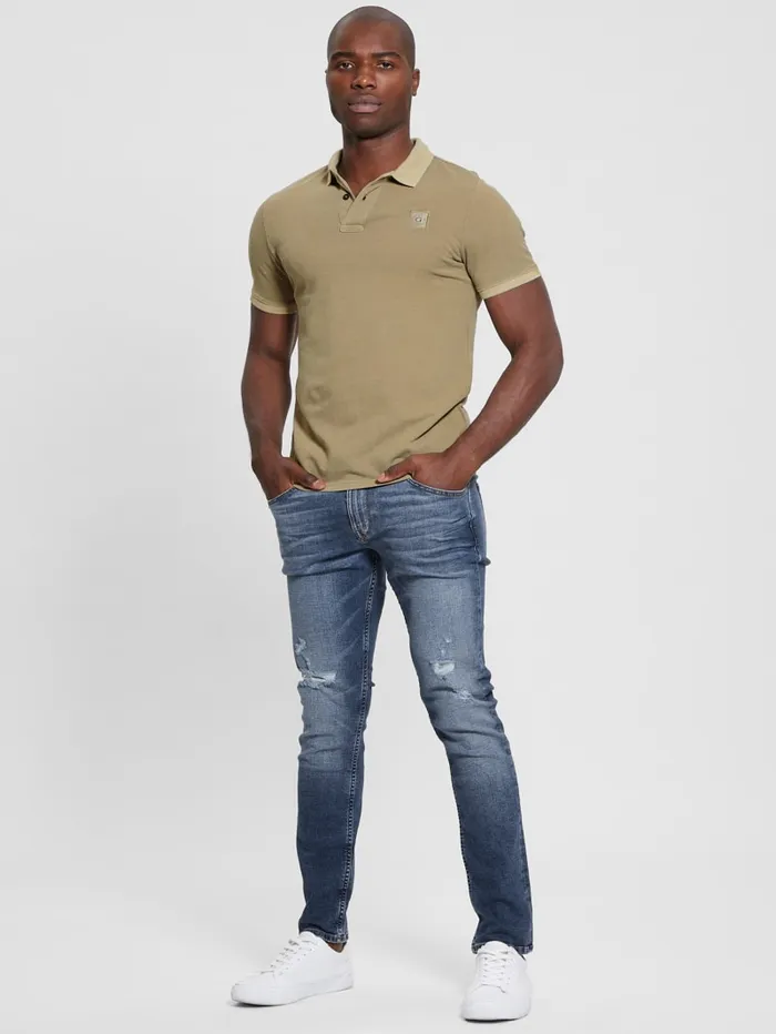 GUESS Shirts Eco Pique Polo Pink 8211 Men