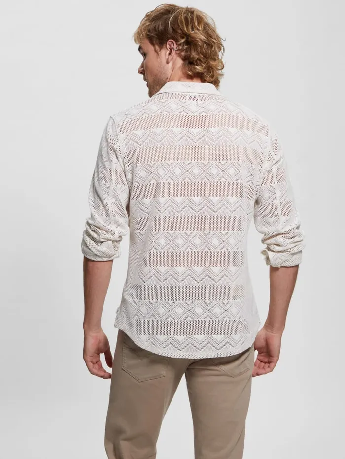 GUESS Shirts Geo Crochet Shirt Black 8211 Men