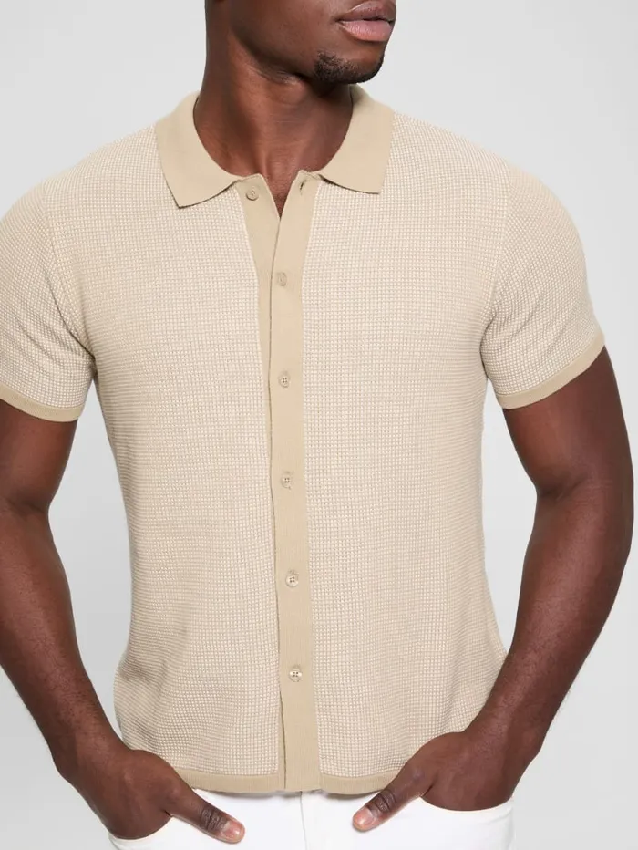 GUESS Shirts Highland Textured Shirt Neutral 8211 Men
