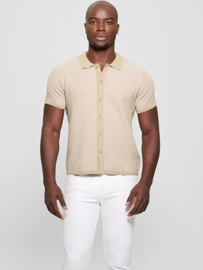 GUESS Shirts Highland Textured Shirt Neutral 8211 Men