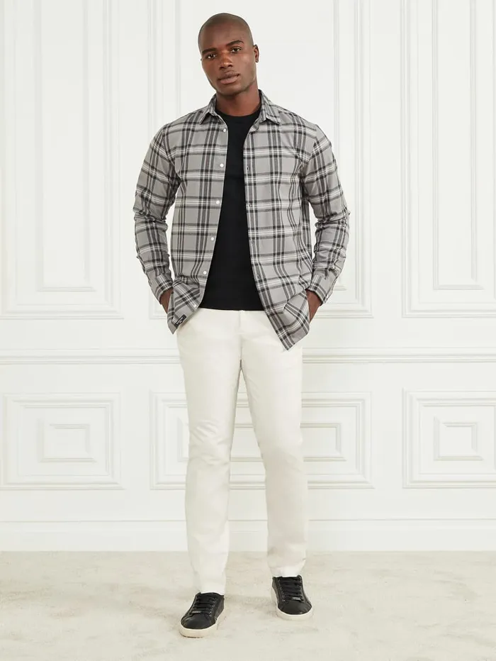 GUESS Shirts Joe Plaid Shirt Blackwhite 8211 Men