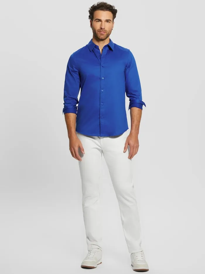 GUESS Shirts Luxe Stretch Shirt Blue 8211 Men