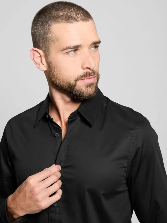 GUESS Shirts Luxe Stretch Shirt Blue 8211 Men