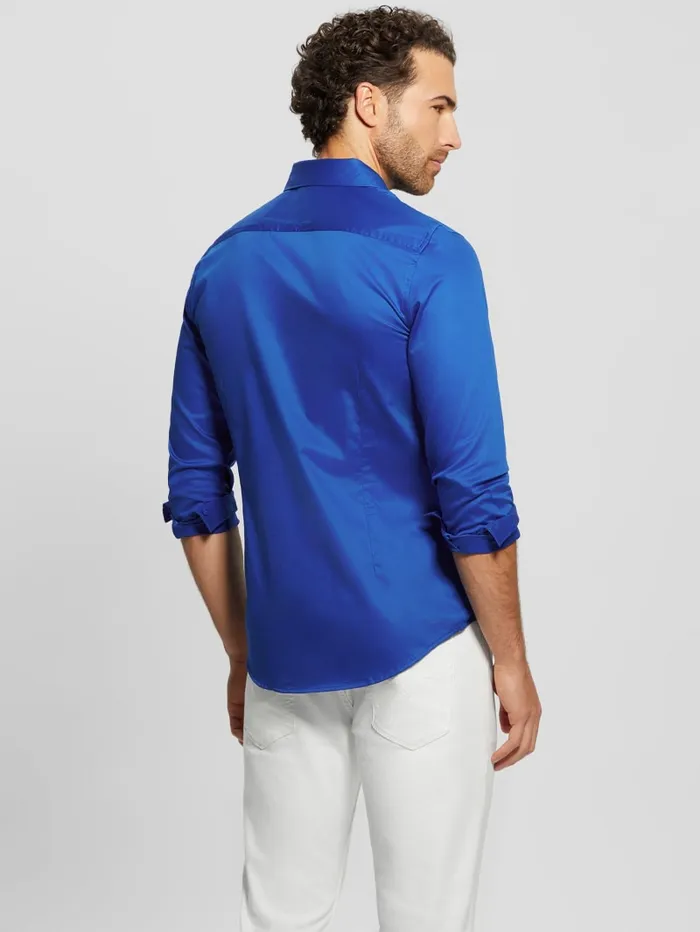 GUESS Shirts Luxe Stretch Shirt Blue 8211 Men
