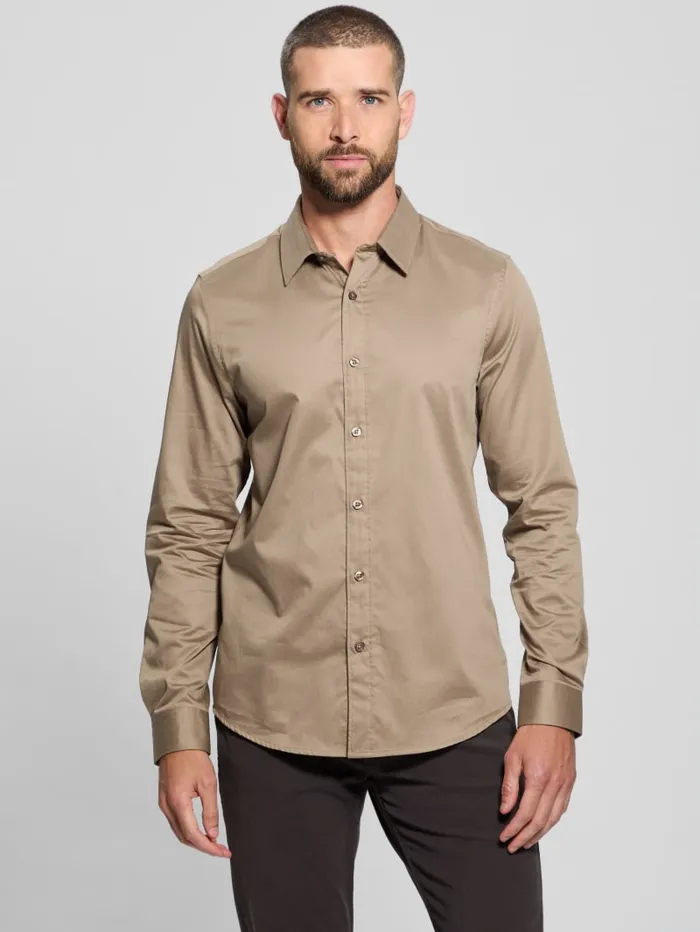 GUESS Shirts Luxe Stretch Shirt Blue 8211 Men