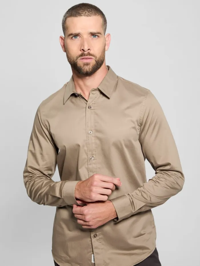 GUESS Shirts Luxe Stretch Shirt Blue 8211 Men