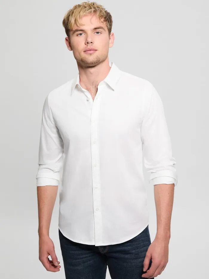 GUESS Shirts Luxe Stretch Shirt Blue 8211 Men