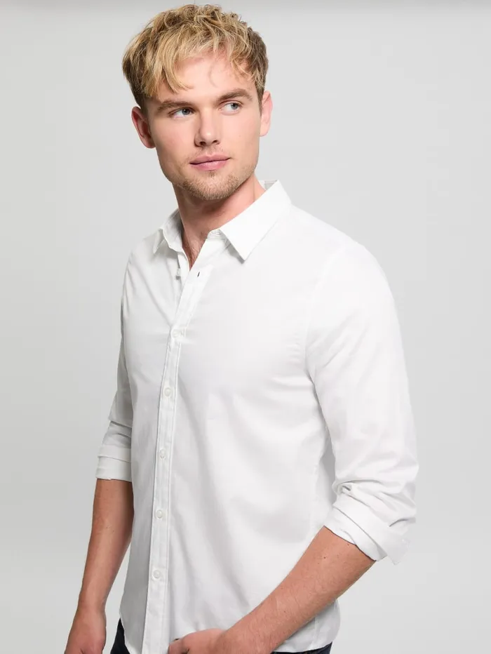 GUESS Shirts Luxe Stretch Shirt Blue 8211 Men