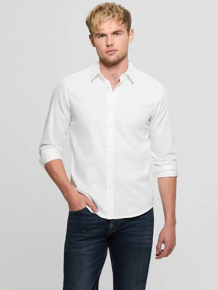 GUESS Shirts Luxe Stretch Shirt Blue 8211 Men