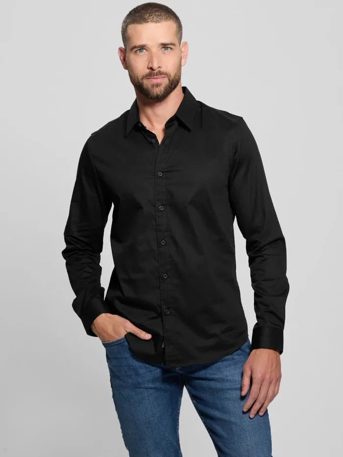GUESS Shirts Luxe Stretch Shirt Blue 8211 Men