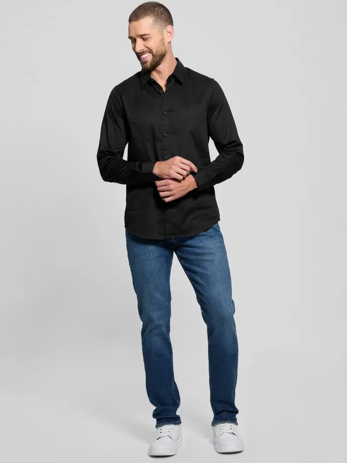 GUESS Shirts Luxe Stretch Shirt Blue 8211 Men