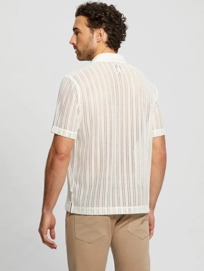 GUESS Shirts Panama Knit Shirt Black 8211 Men