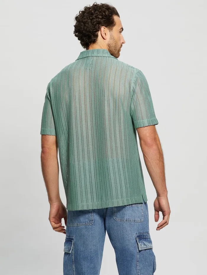 GUESS Shirts Panama Knit Shirt Black 8211 Men