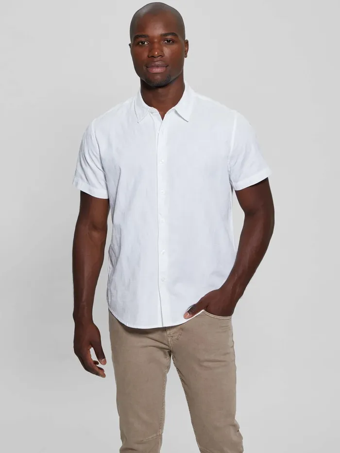 GUESS Shirts Parker Dobby Shirt White 8211 Men