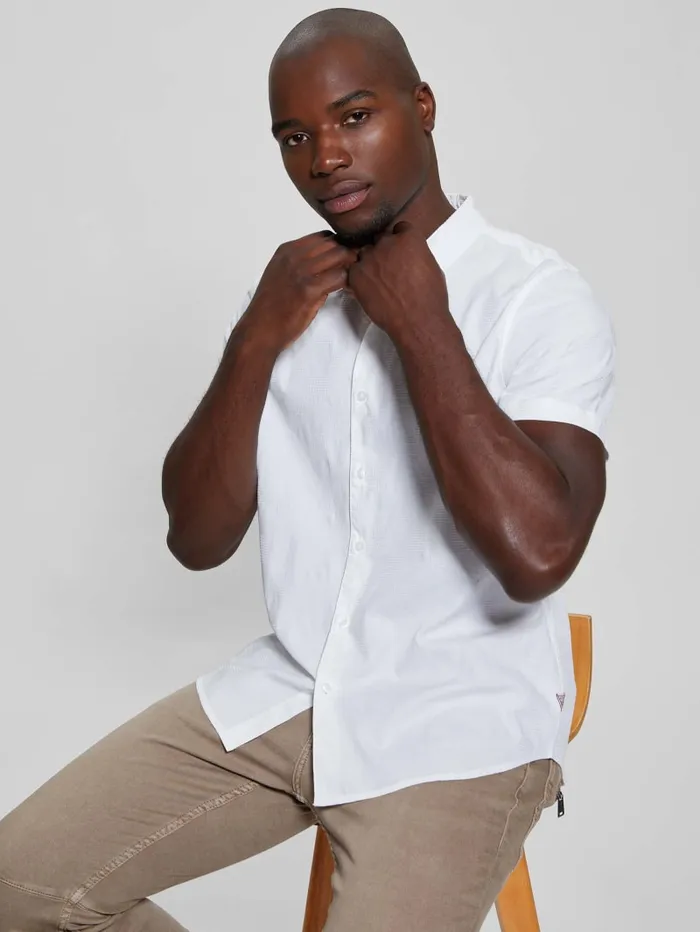 GUESS Shirts Parker Dobby Shirt White 8211 Men