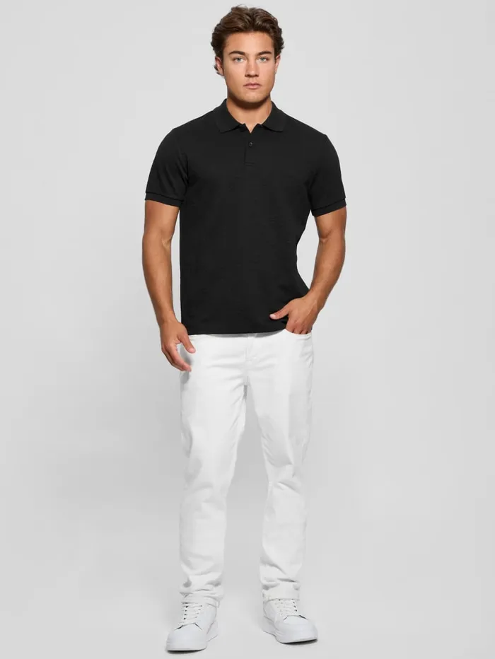 GUESS Shirts Peony Jacquard Polo Black 8211 Men