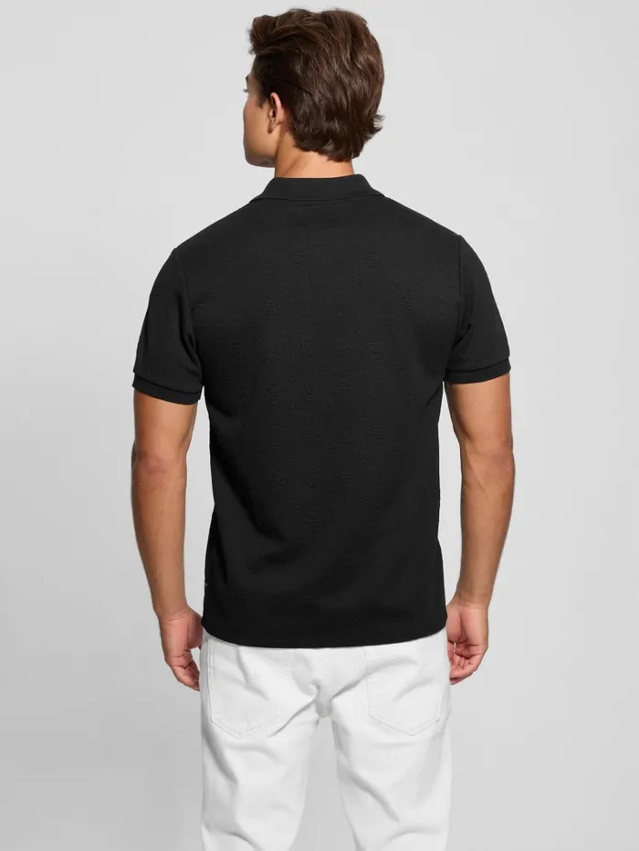 GUESS Shirts Peony Jacquard Polo Black 8211 Men