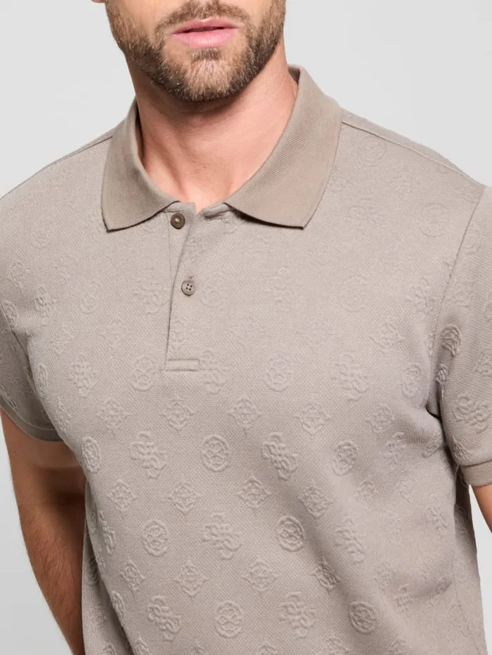 GUESS Shirts Peony Jacquard Polo Black 8211 Men